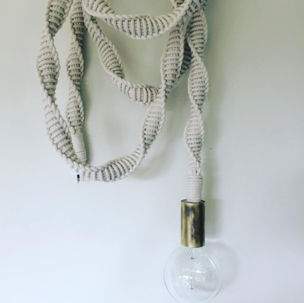 Macrame pendant discount light cord